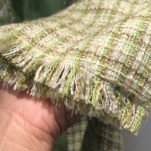 Green tweed plaid preppy blazer bows chanel legally blonde vintage 90s y2k - Picture 5 of 8